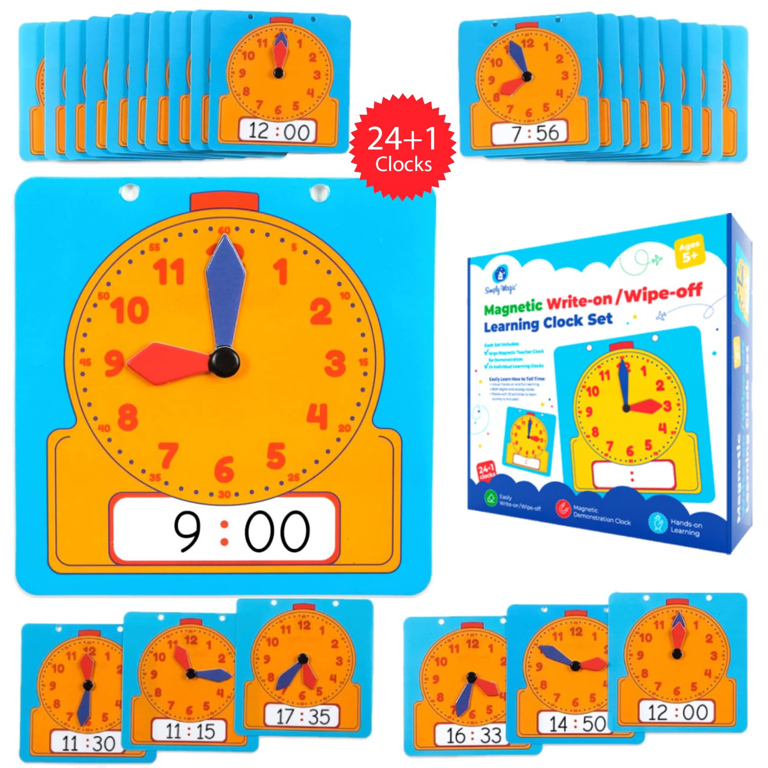 Buy Simply magic 24+1 Learning Clock for Kids - Classroom Clock